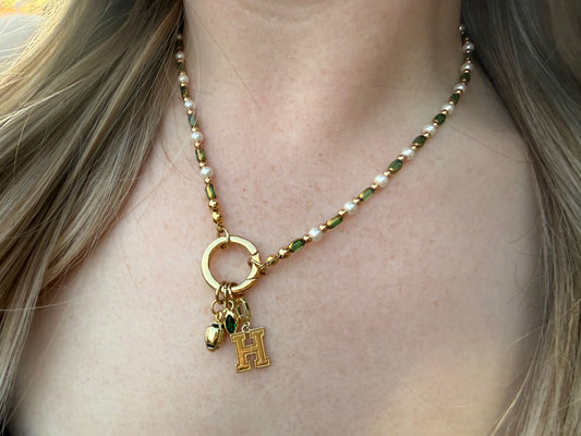 Game Day Ready Beaded Charm Necklace
